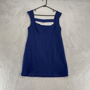 Maeve‎ Dress Womens 12 Navy Square Neck Cutout Babydoll Mini Shift Anthro